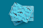 Sea life seamless patterns, a Pattern Graphic by Gulnarart (Thumbnail 4 of 10)