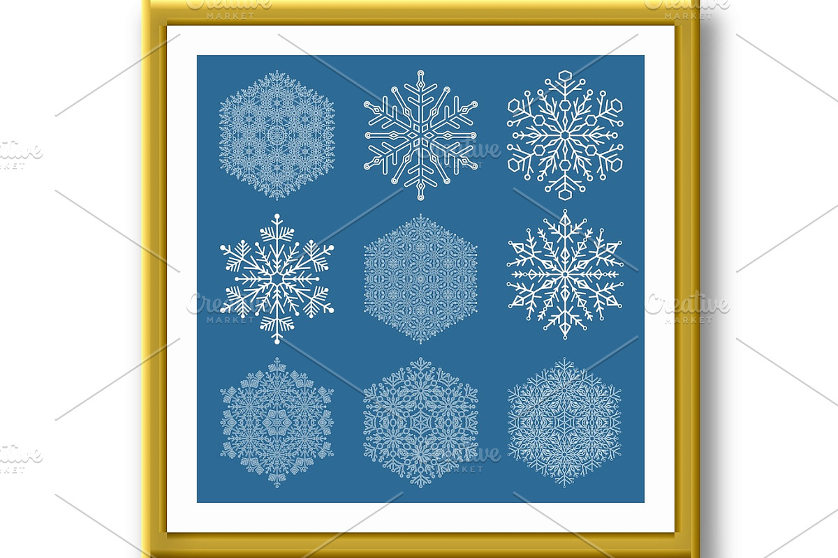 Set of Vector Snowflakes, a Decorative Illustration by FineArtStudio (Photo 2 of 3)