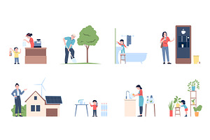 Eco friendly lifestyle. Adults and, a Person Illustration by LadadikArt
