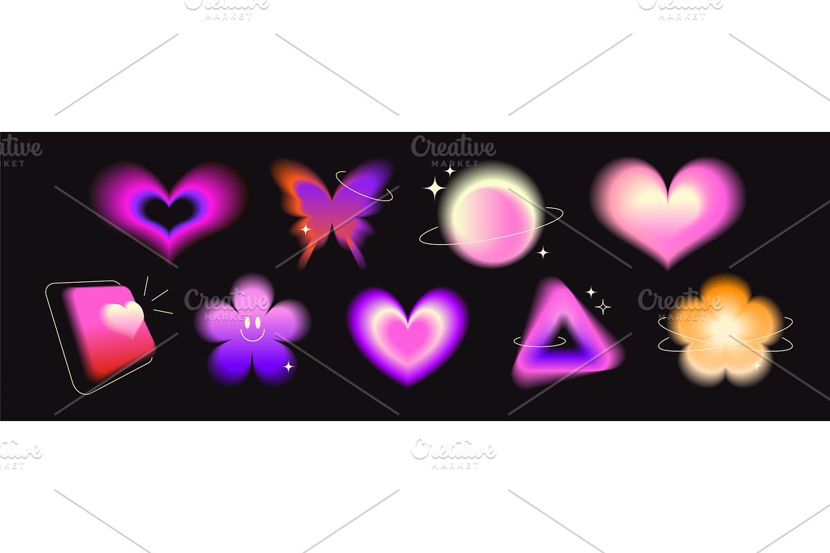 Y2k gradient shapes collection, an Object Illustration by art PVP - market
