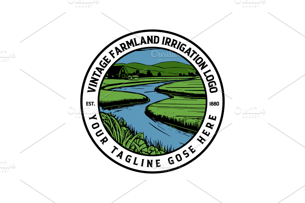 vintage farmland irrigation logo, a Food Illustration by e-artdesign (Photo 2 of 4)