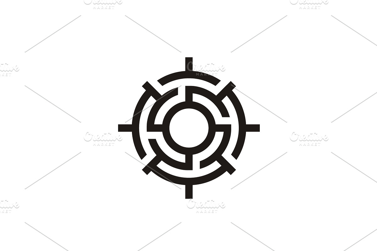 Labyrinth Compass Target Maze logo, a Branding & Logo Template by Enola99d