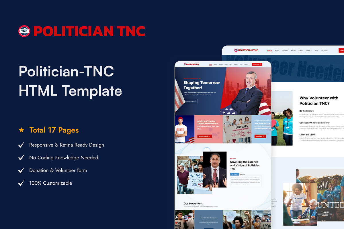 Politician - Political HTML Template, a HTML Template by TNCFlow (Photo 1 of 5)