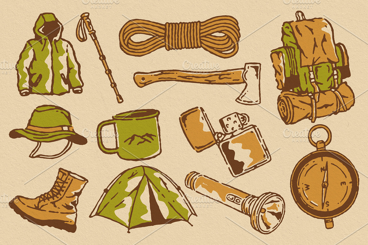 40 Outdoor Illustrations + Font use, an Object Illustration by Southerntown (Photo 7 of 10)