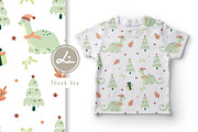 Dinosaur and christmas tree pattern, a Pattern Graphic by lindoet23 (Thumbnail 2 of 3)