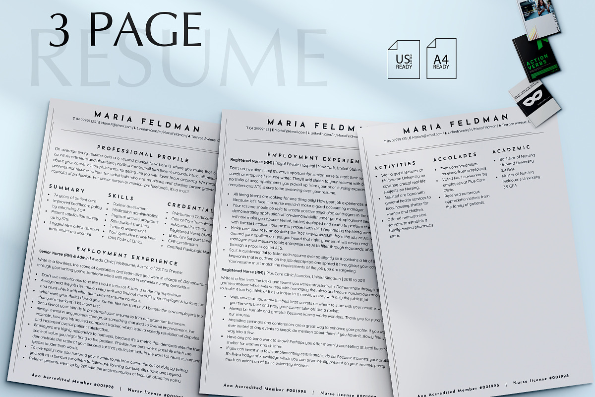 Registered Nurse CV Word, Pages, Doc, a Resume Template by Career Canvas (Photo 3 of 11)