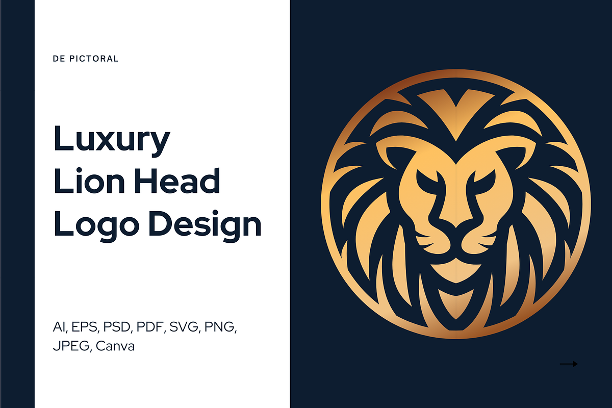 Luxury Lion Head Logo Design, a Branding & Logo Template by Brand_Hero (Photo 1 of 5)