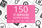 150 IT Services Glyph Icons, a Solid Icon by IconBunny (Thumbnail 1 of 6)