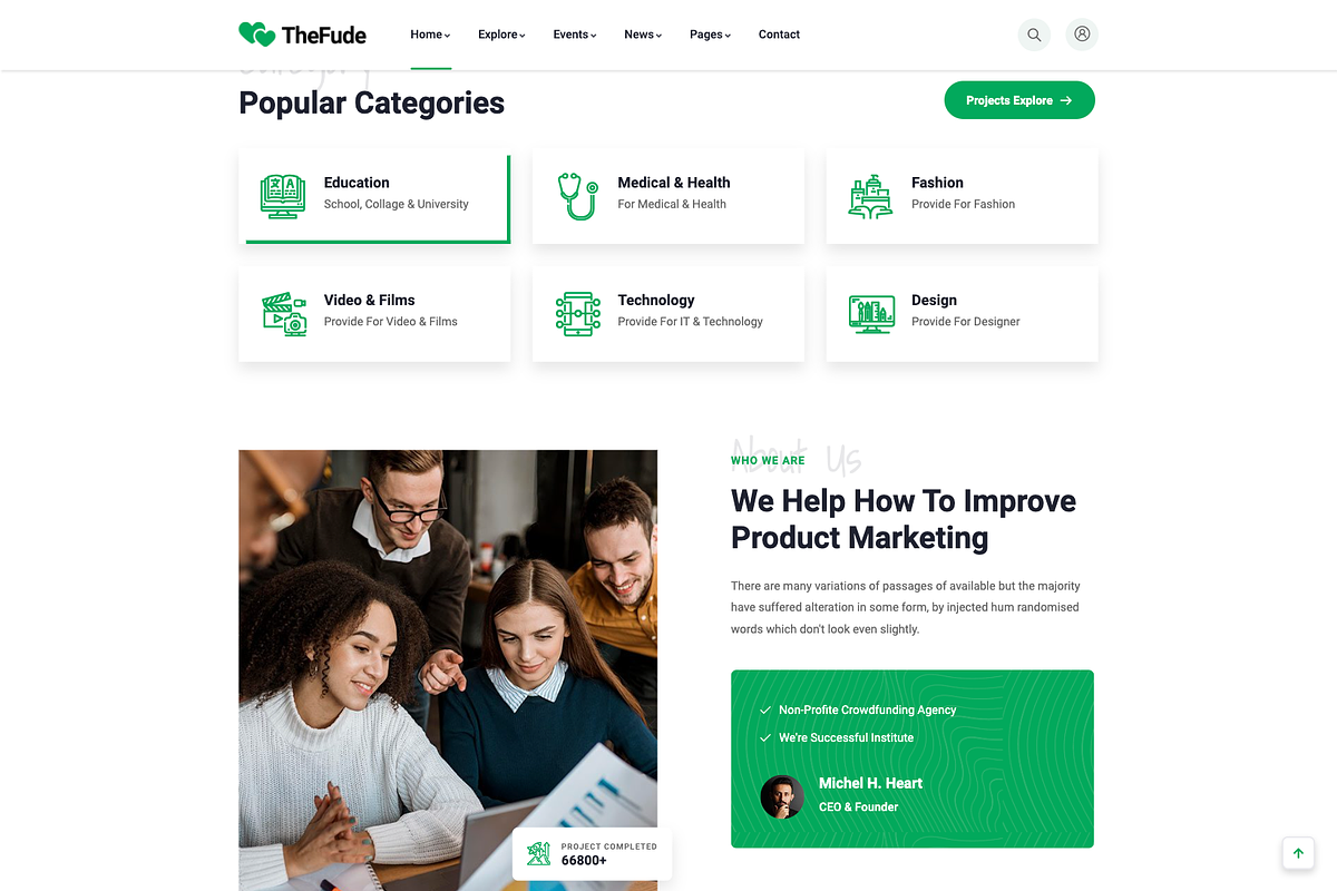 Crowdfunding & Charity WordPress, a WordPress Template by UInstrument (Photo 9 of 10)
