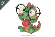 Cute cartoon dino. T-Shirt, PNG, SVG, an Animal Illustration by KENO Mascots (Thumbnail 2 of 3)
