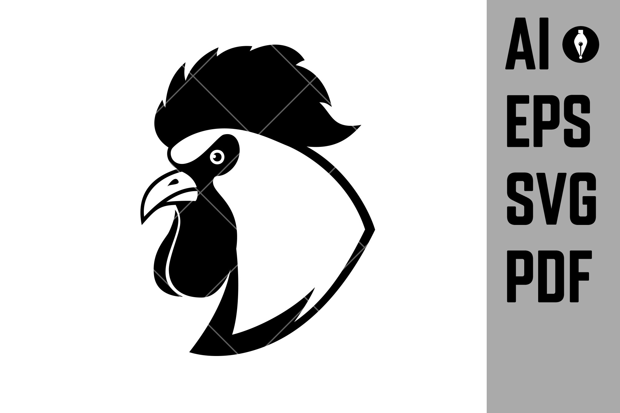 Illustration of rooster head, an Object Graphic by Vectorhight