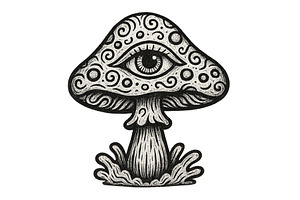 Intricate mushroom illustration, an Illustration by ZinetroN