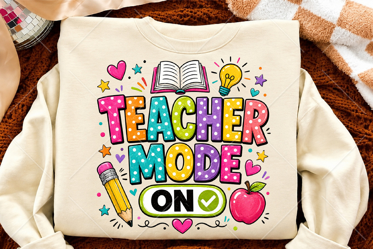 Teacher Mode On Sublimation PNG, a Seasonal Illustration by Canvas Craft (Photo 4 of 5)