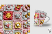 Spring Knitted Flowers Digital Paper, a Pattern Graphic by Creative Store (Thumbnail 2 of 5)