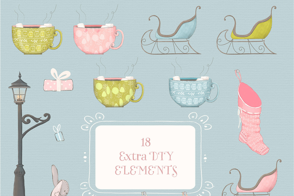 Christmas Woodland Animal Clipart, an Illustration by Pretty Little Lines (Photo 11 of 12)