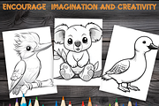 Cute Animals Coloring Pages for Kids, a Brochure Template by LA Design (Thumbnail 8 of 10)