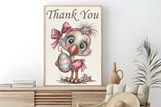 Whimsical Easter Flamingo Clipart, an Animal Illustration by RobertsArt (Thumbnail 5 of 5)