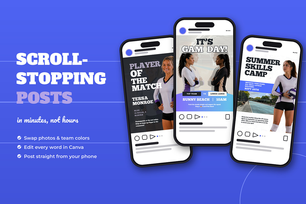 Volleyball Instagram Social Media, a Marketing Template by Daring Digies (Photo 3 of 10)