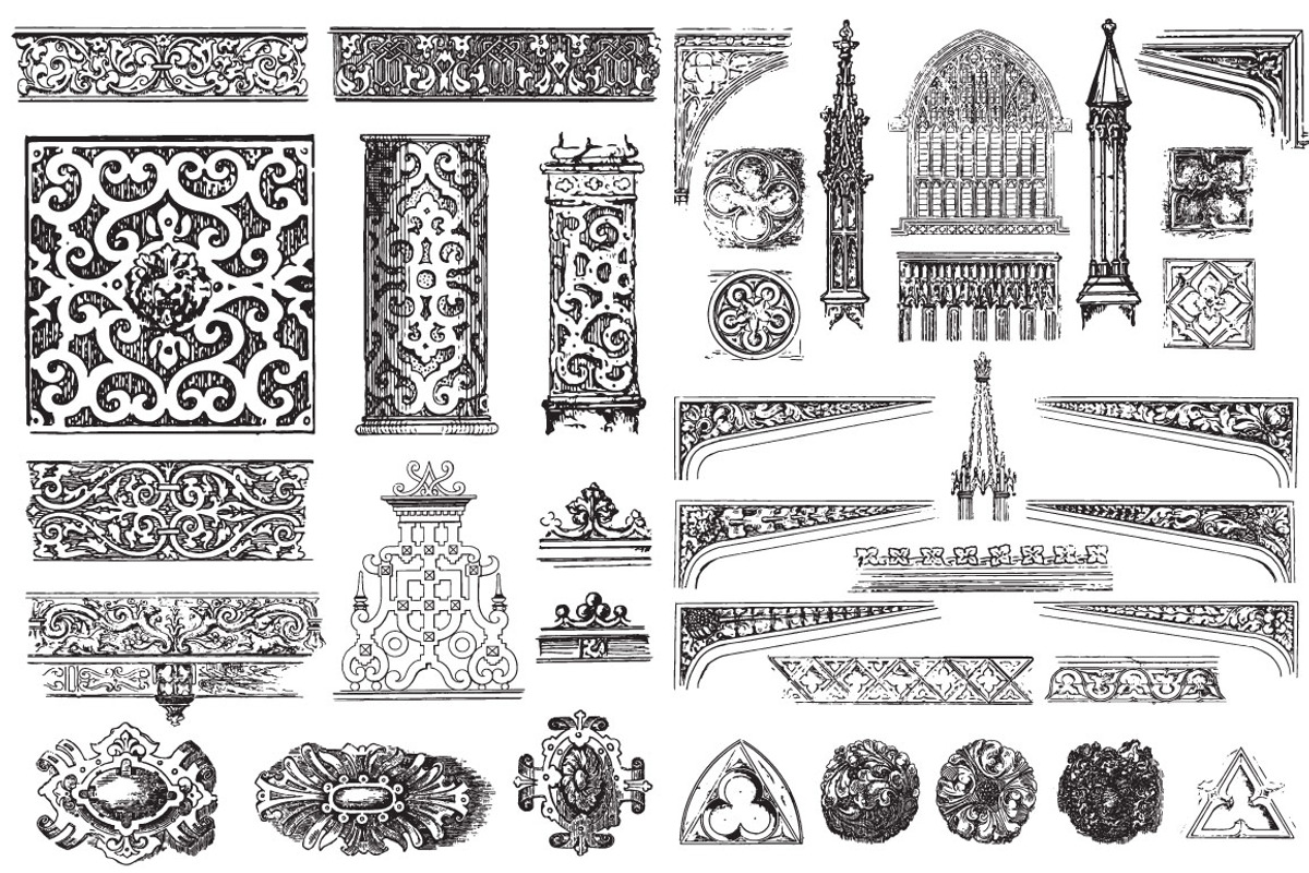 Vintage Architecture Design Elements, an Illustration by Vertigo Creative Products (Photo 5 of 8)