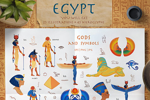 EGYPT: Gods & Symbols Vector Set.