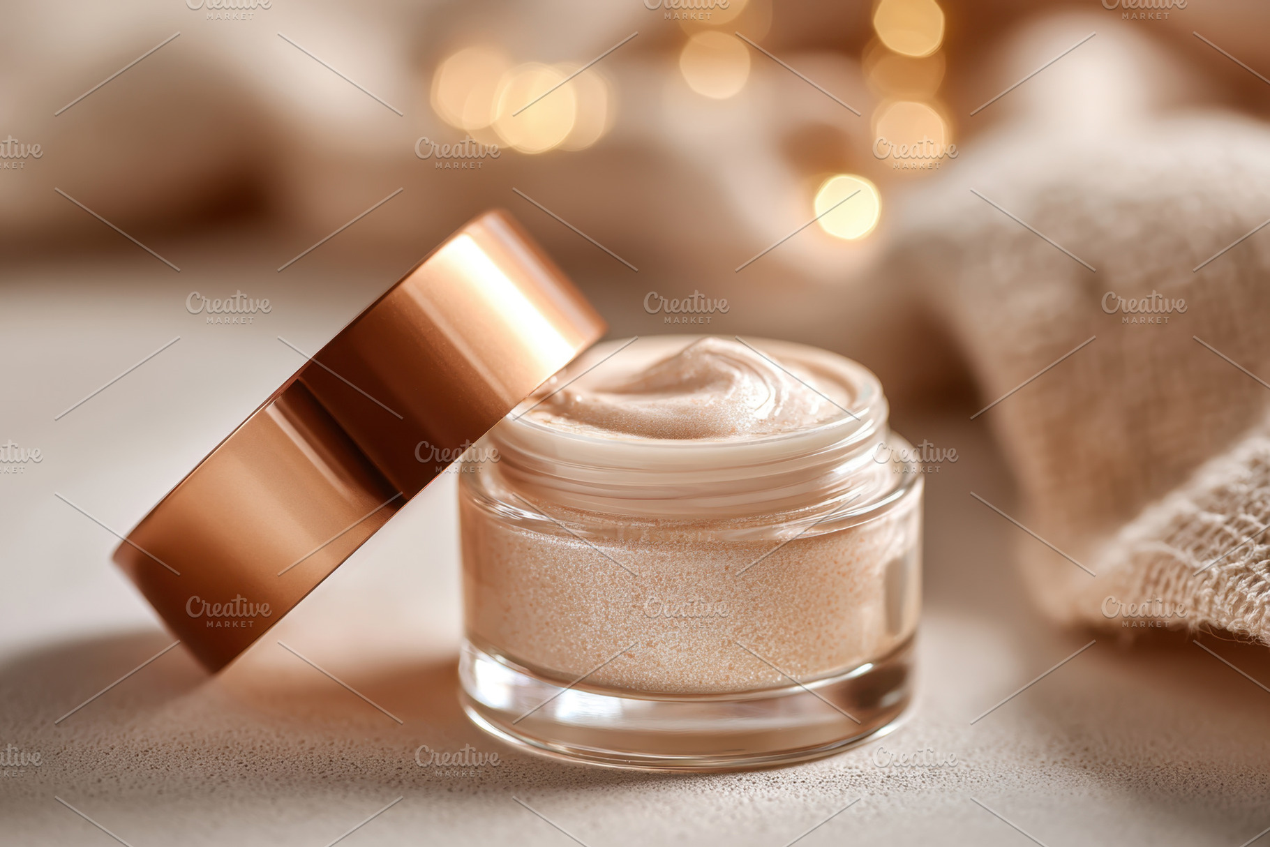 Luxurious skincare cream in elegant jar, a Beauty & Fashion Photo by AlyaAnd