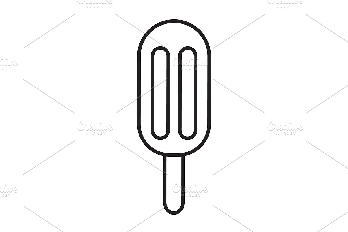 Vector line ice-cream icon, an Outline Icon by Elen_Art