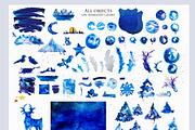 Christmas Night in Forest-WinterSet, an Object Graphic by Graphics, Presets, Photos (Thumbnail 2 of 6)