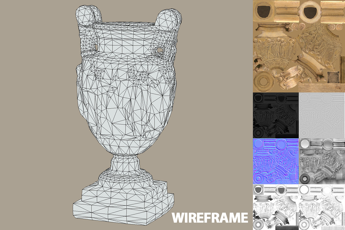 Ancient roman greek vase with LODs, an Object 3D Model by Beatheart Creative Studio (Photo 10 of 12)