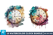 Watercolor Clock Clipart Bundle, an Object Graphic by Regulrcrative (Thumbnail 2 of 7)
