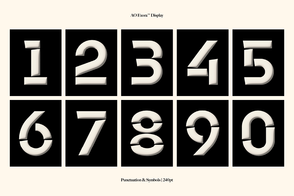 AO Exora - Experimental Stencil, a Sans Serif Font by OwunStudio (Photo 4 of 17)