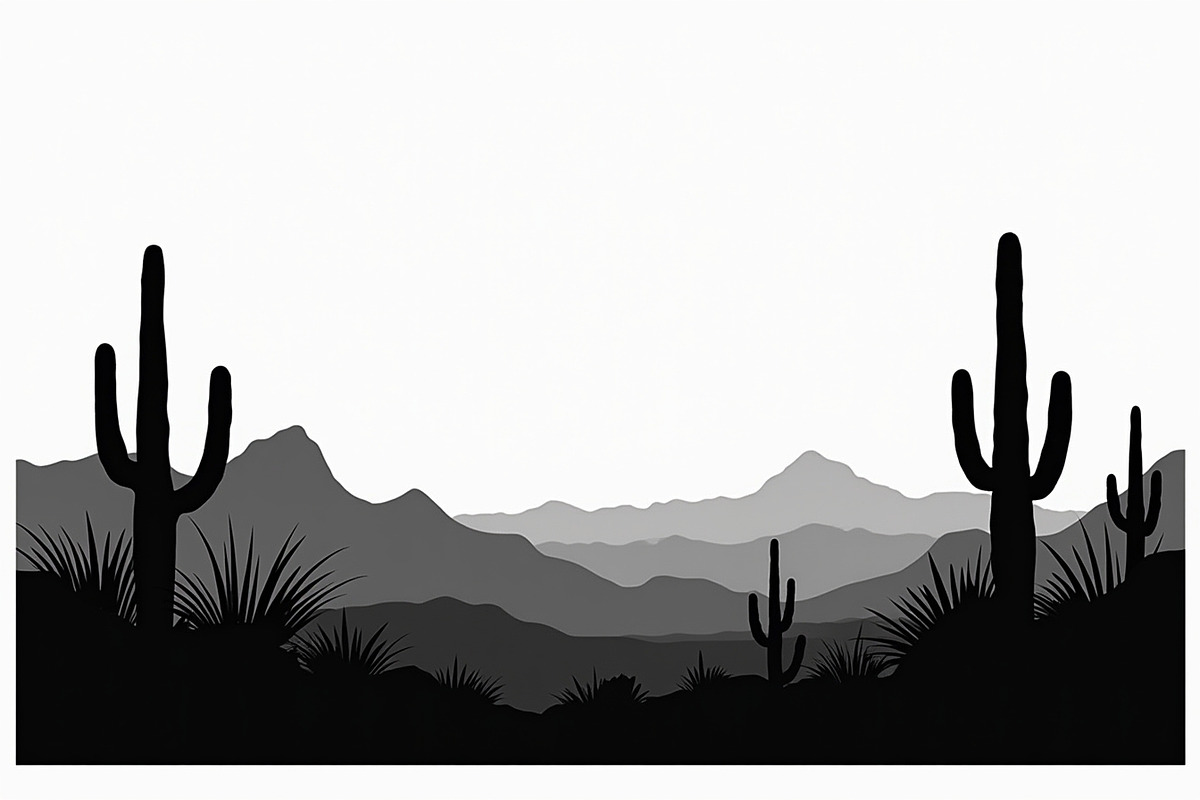 Wild Desert Cactus Scene Set, an Illustration by hafijul (Photo 12 of 15)