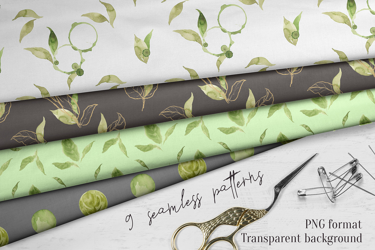 Matcha Green And Golden Watercolor, a Food Illustration by Cat In Colour (Photo 6 of 7)