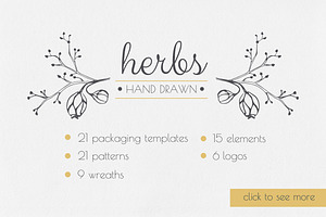 Hand drawn herbal kit