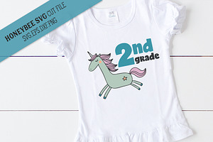 2nd Grade Unicorn SVG Cut File