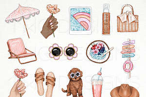 Summer Pool Fashion Clip Art Bundle