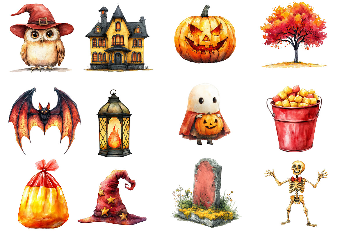 Watercolor Halloween Sublimation, an Illustration by Designworld (Photo 4 of 6)