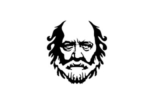 Greek Philosopher Old Man Logo