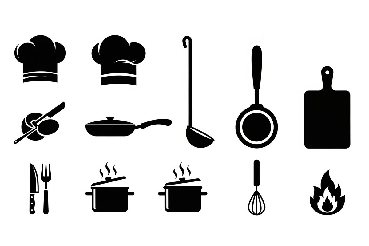 Kitchen Cooking Icon Vector Bundle, an Illustration by jahid234 (Photo 37 of 51)