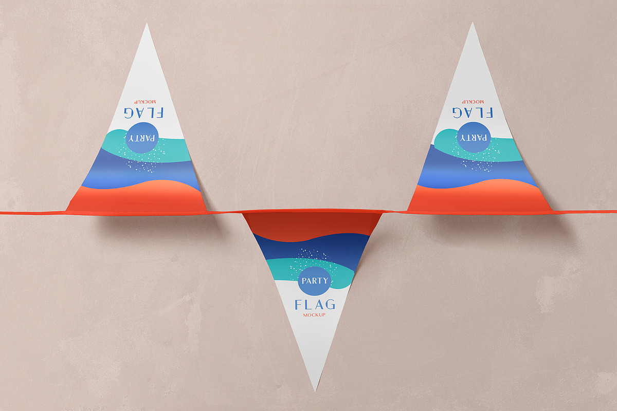 Bunting Flag Mockup, a Product Mockup by PixelVoyager (Photo 5 of 7)
