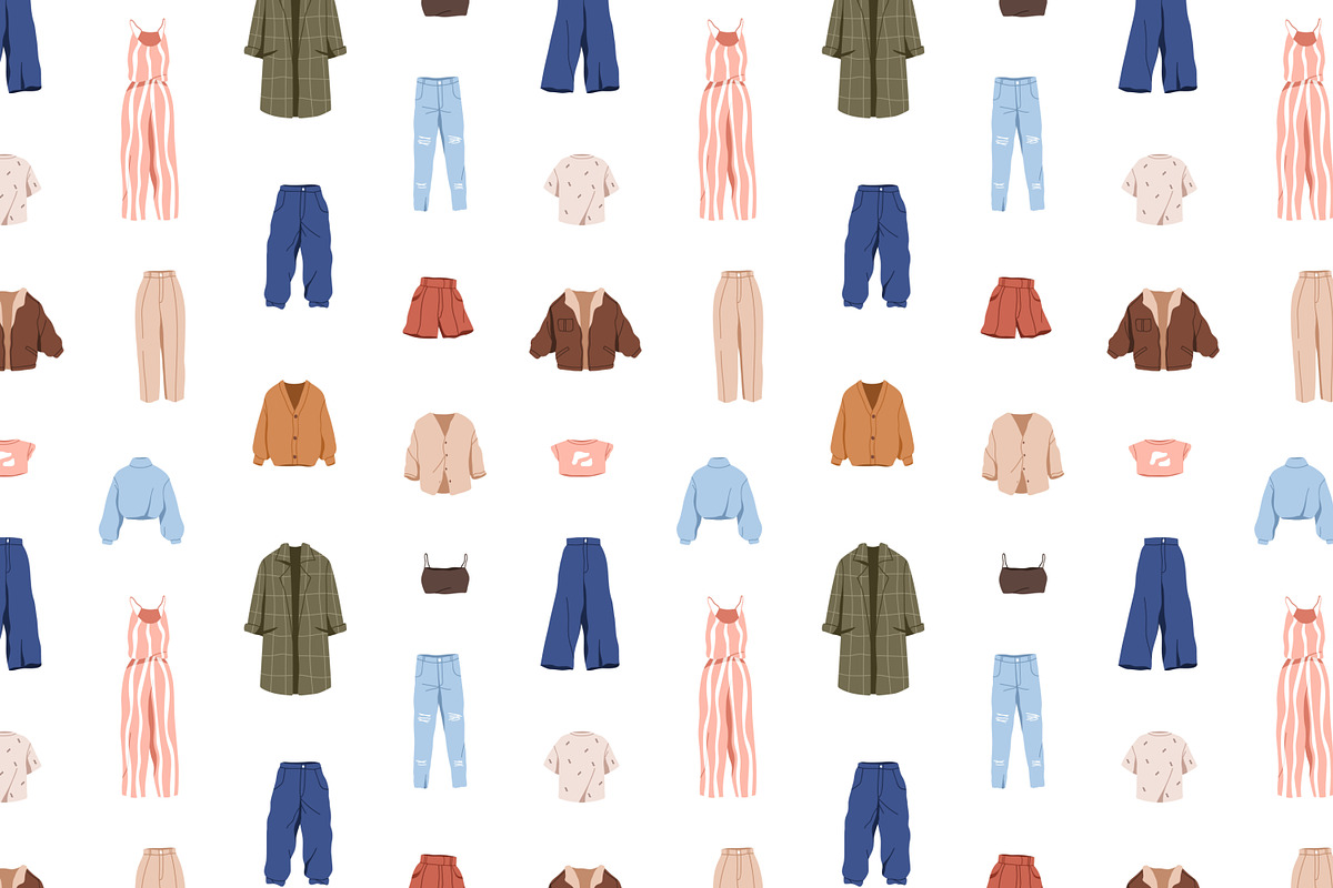 Modern clothes seamless patterns, a Pattern Graphic by Good Studio (Photo 2 of 8)
