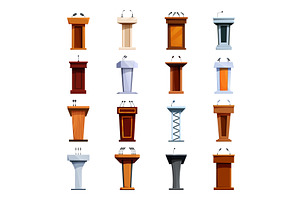 Cartoon isolated podiums. Cartoon, an Illustration by Valerie Bodnar