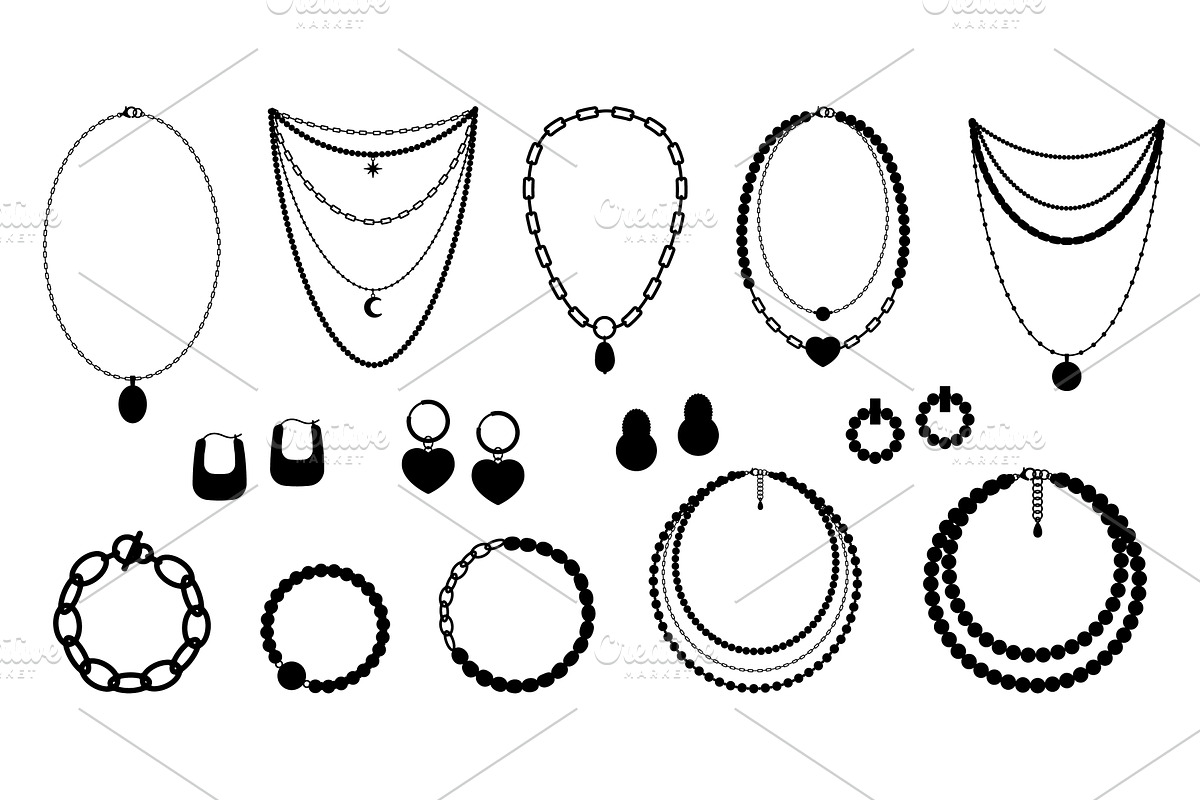 Necklace, earrings and bracelets, an Illustration by LadadikArt