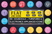Home Appliances and Furniture Icons, an Outline Icon by FlatLineIcons (Thumbnail 1 of 7)