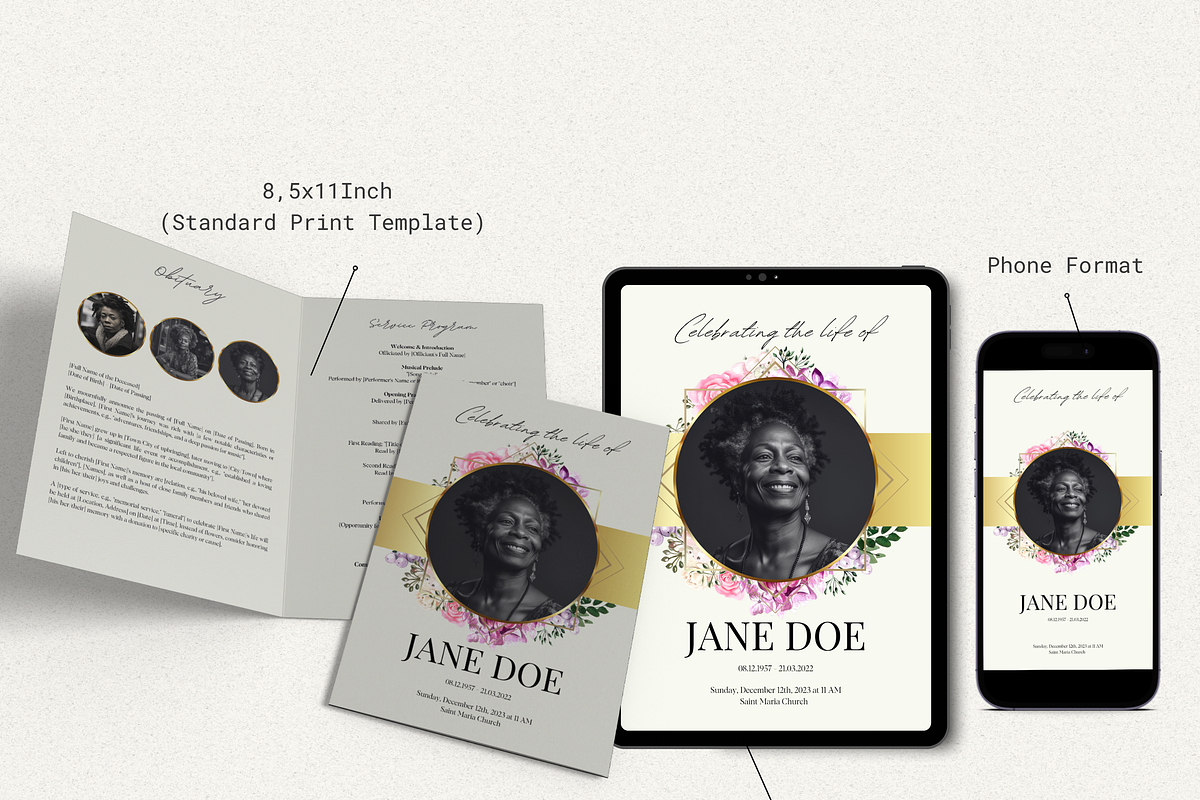 Funeral Program Template I Canva, an Invitation Template by The Social Stuff (Photo 6 of 10)