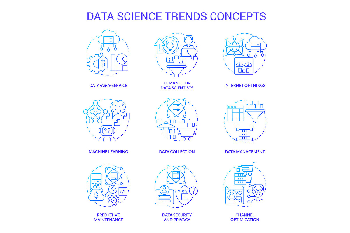 Data science trends blue gradient, an Icon by IMG Visuals