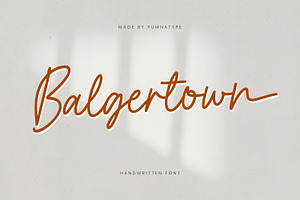 Balgertown, a Handwritten Font by yumnatype