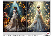 Victorian Gothic Wedding Dresses, a Wallpaper Graphic by EdeniaArtStudio (Thumbnail 2 of 7)