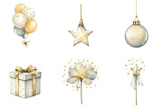 Watercolor New Year Clipart, an Illustration by Designking (Thumbnail 2 of 5)