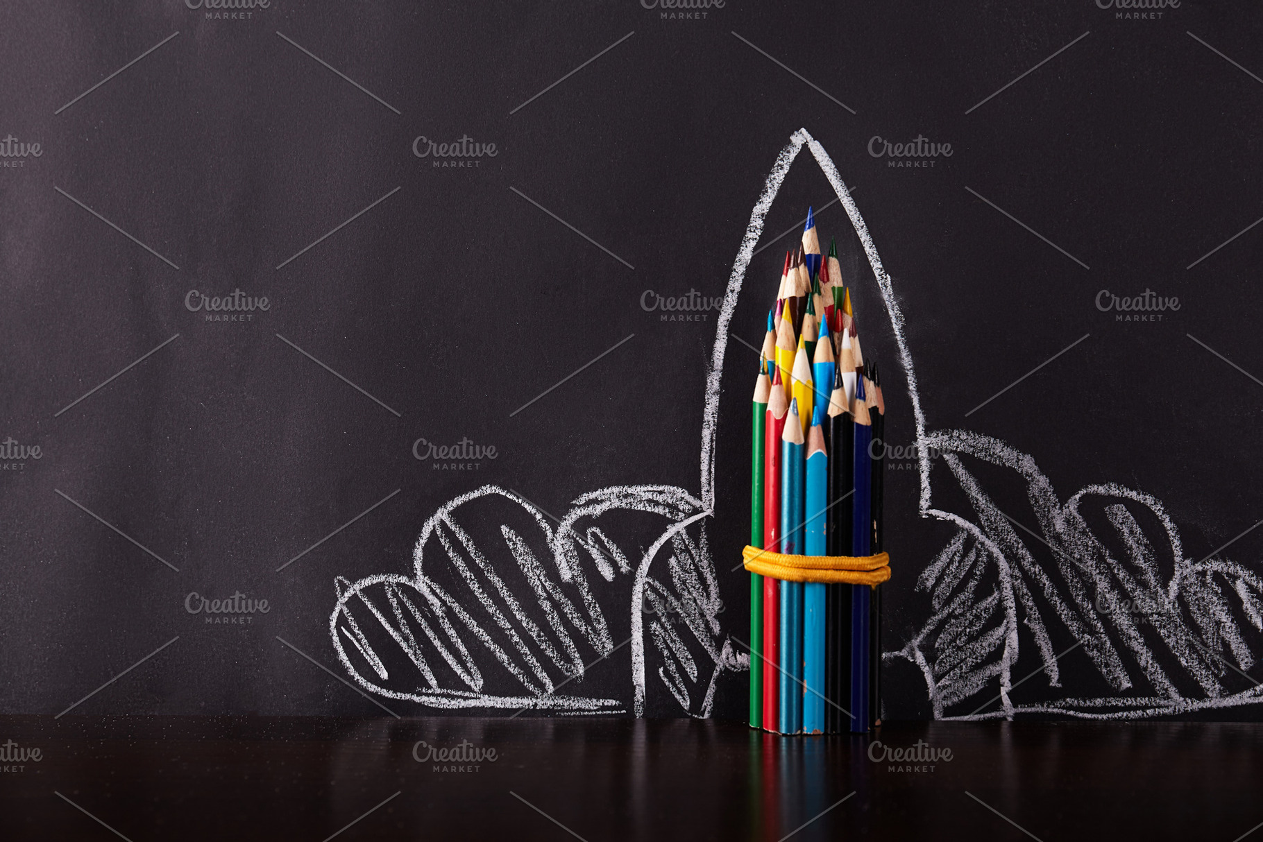 Rocket from pencil, a Background Photo by OleksandrRybitskyi