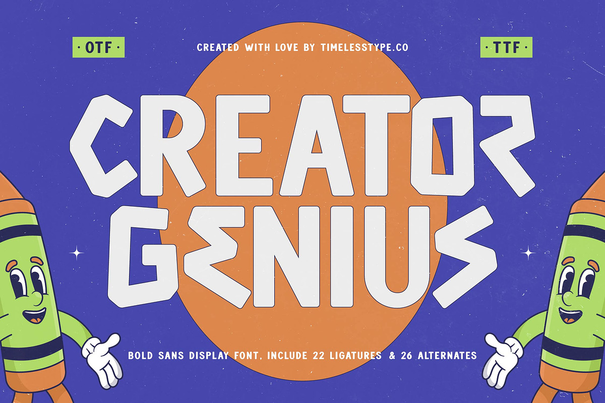Creator Genius Bold Display Font, a Serif Font by timelesstype.co (Photo 1 of 20)